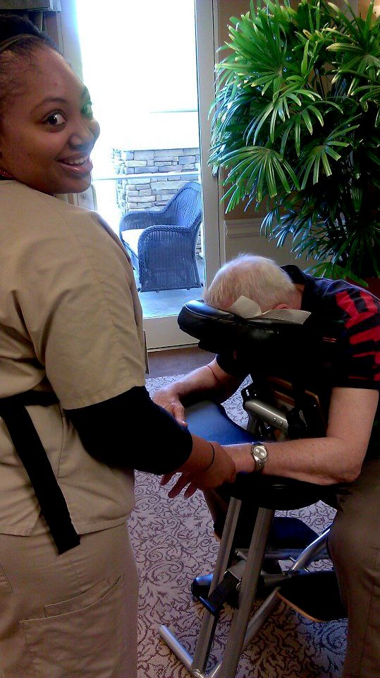 Chair Massage Event for Geriatrics Clients