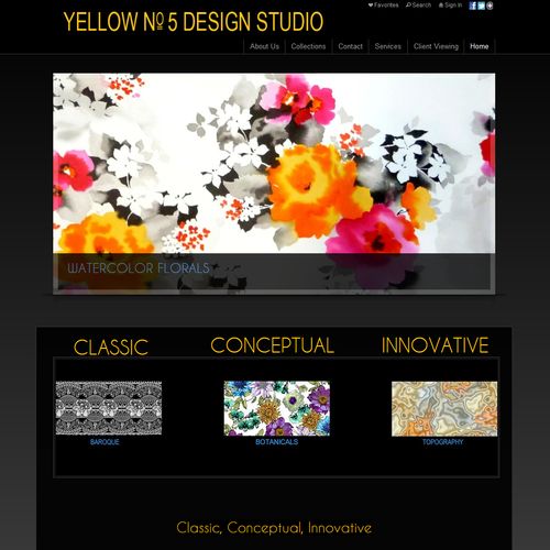 Yellow No 5 Design Studio, Inc website. www.yellow