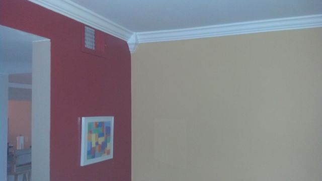 Crown molding installation.