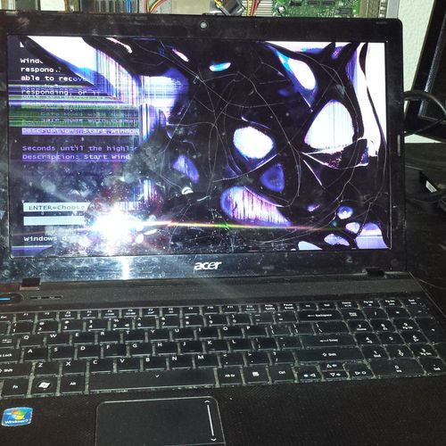 Laptop Screen Cracked-Before