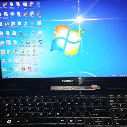 Laptop Screen replaced
(Starburst on the screen is