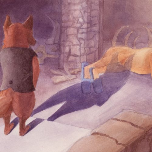 An illustration based on an Aesop Fable "The Sick 