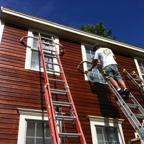 Applying Sikkens Stain to home Old Orchard Beach, 