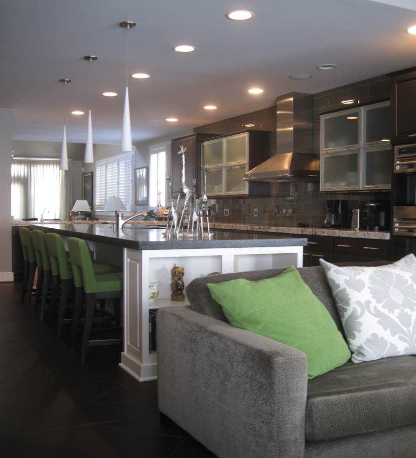 An exciting  kitchen/den/dining renovation to  an 
