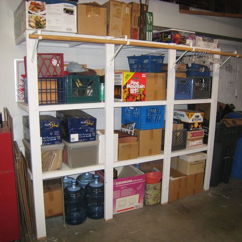 Garage shelves I installed in my own garage.  Thes
