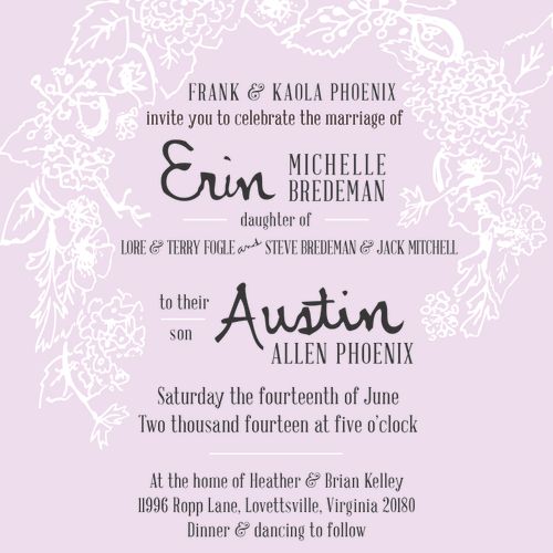 Hydrangea Wedding Invitation, 2014.