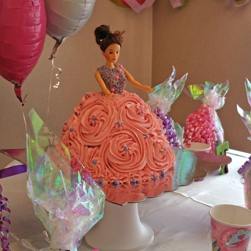 Barbie-themed dress cake