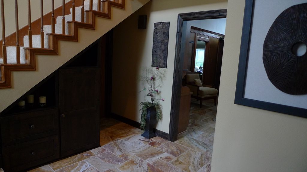 Entry after reforming steps, installing new trim, 