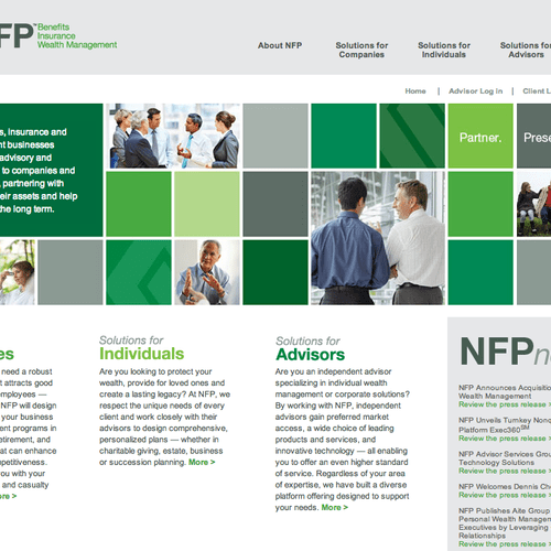 Designed the new NFP public-facing Web site: www.n