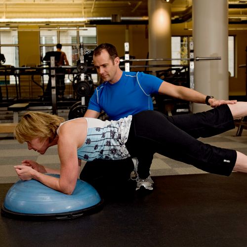 Stabilization training for back stability on a BOS