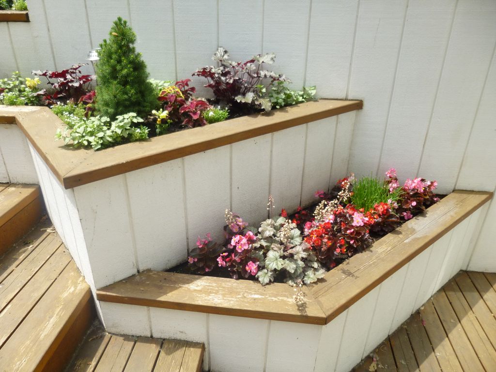 Designed and installed a large deck planter system