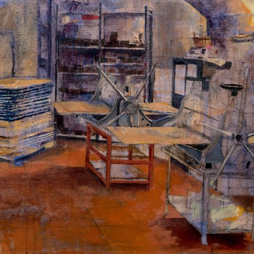 "Firenze Studio", Oil on canvas paper