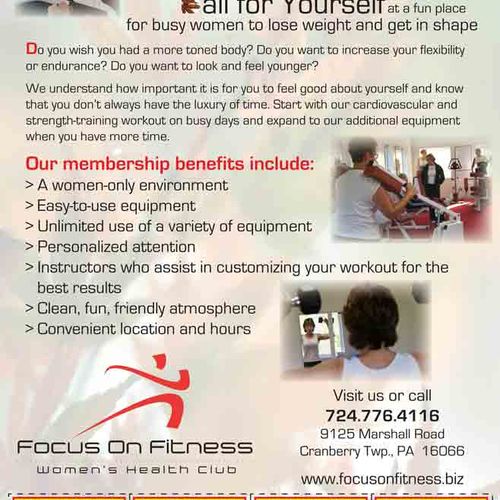 Newsletter I created for a local women's fitness c