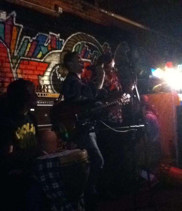 Performing World Music at Dorky's in Tacoma, WA.