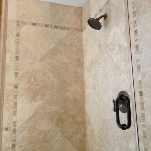Shower stall addition in master bath