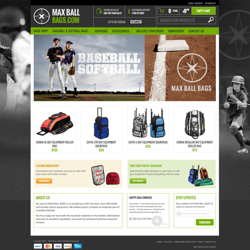 Baseball Bat Bag Manufacturer Ecommerce Website
(T