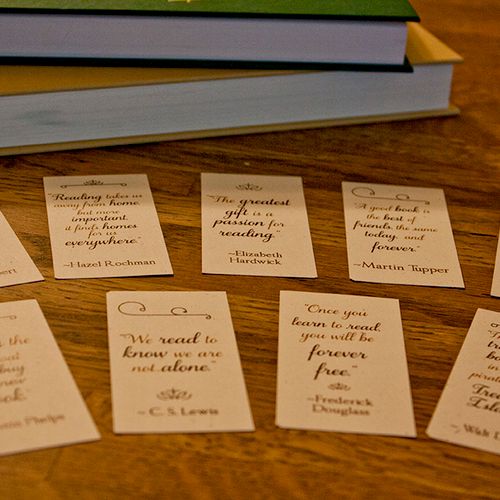 This is a picture of some bookmark business cards 