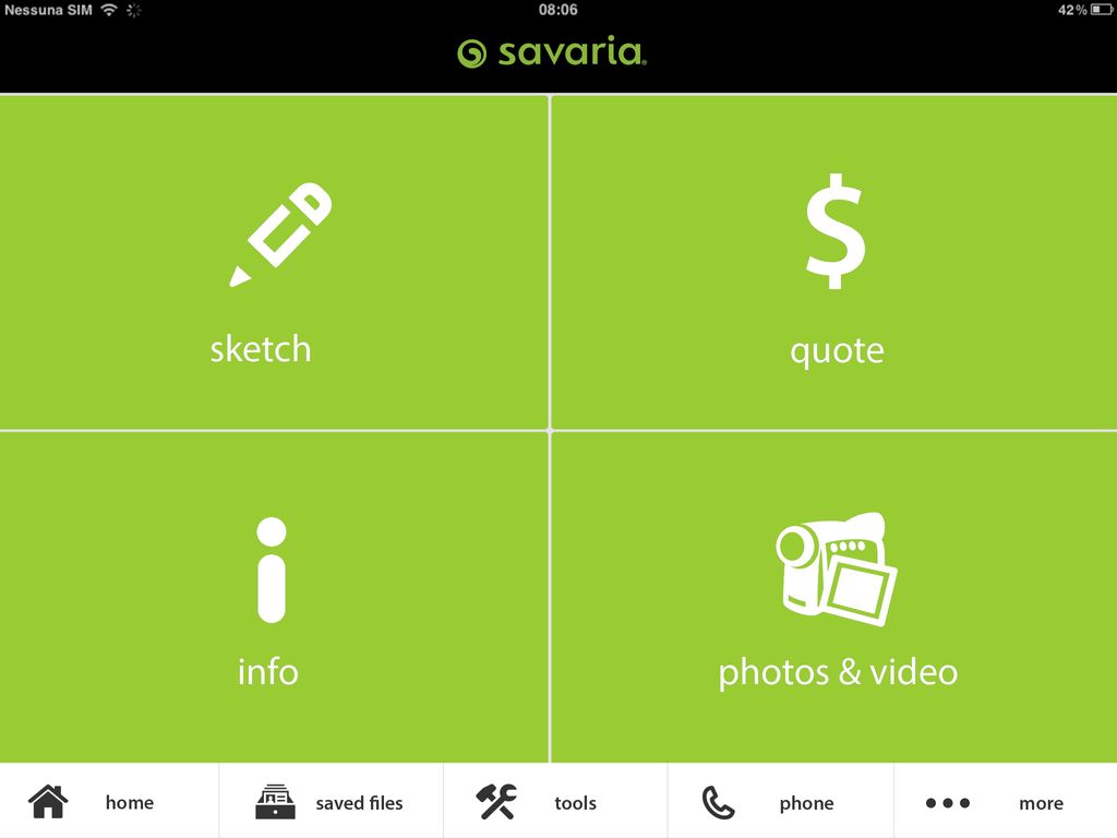 Savaria - Ipad App Menu