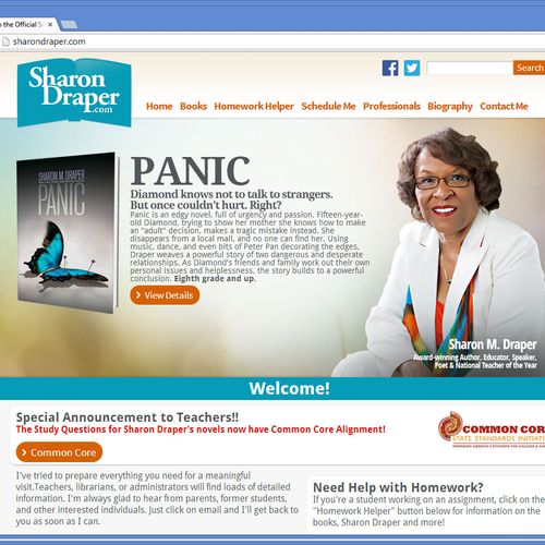 Custom website we built for Sharon Draper as a way