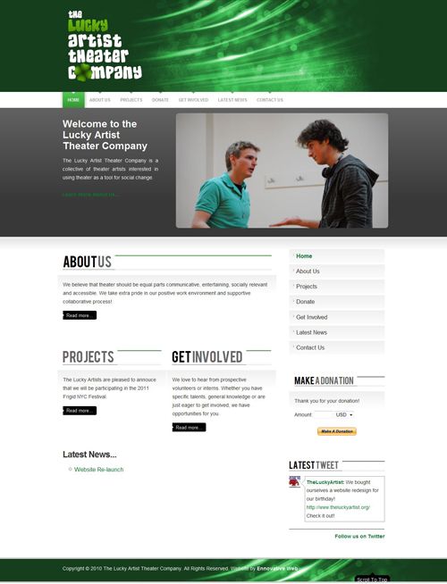Website redesign for a theater company.