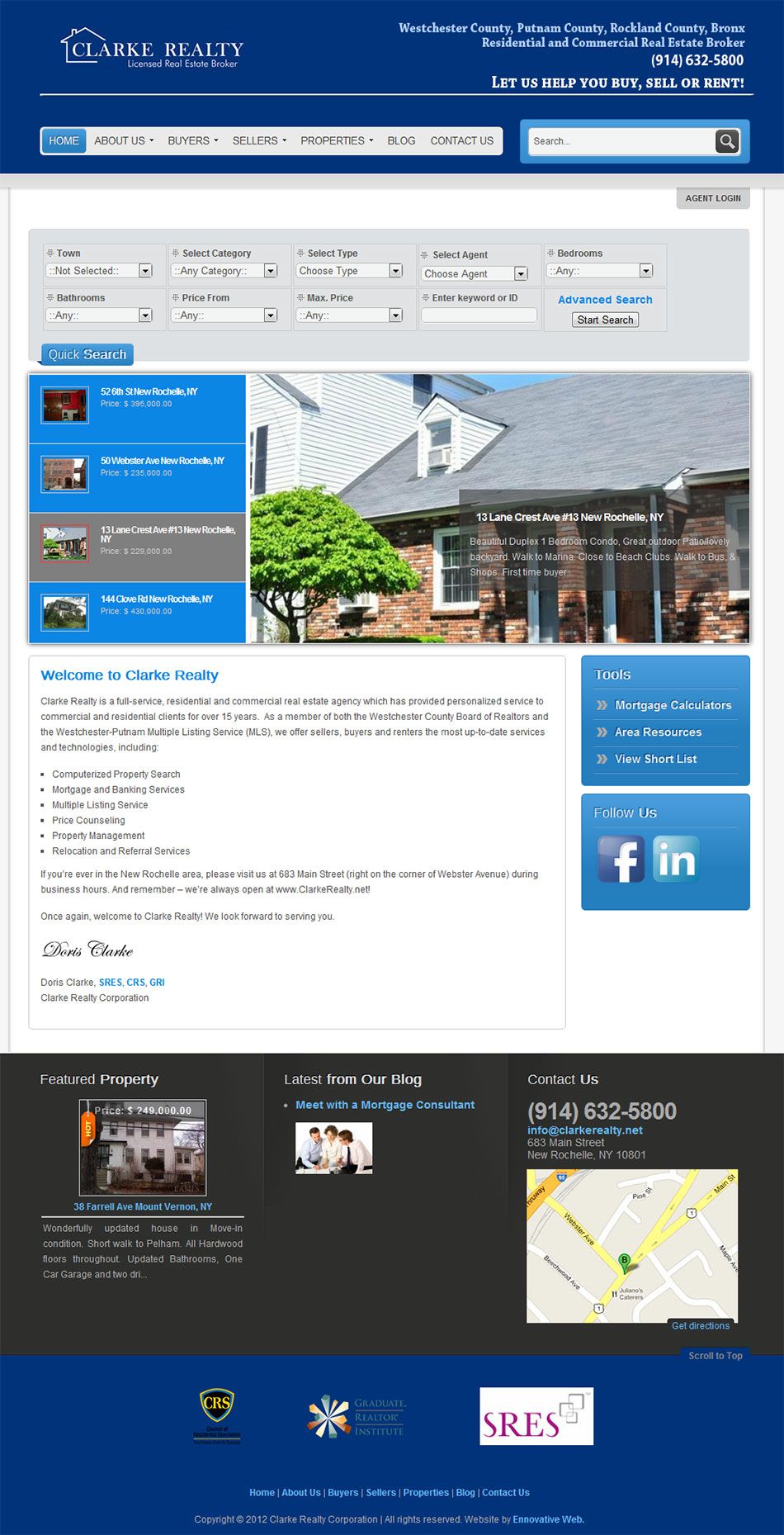 Website redesign for a real estate company.