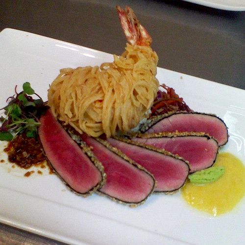 sesame crusted seared albacore with pickled asian 