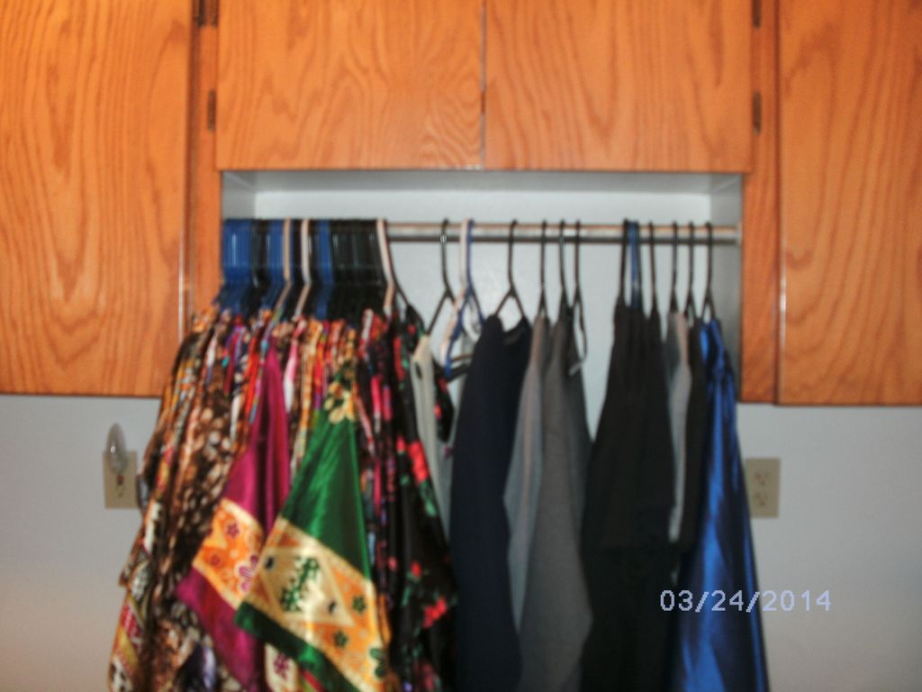 Organization of clothes for little elderly lady.