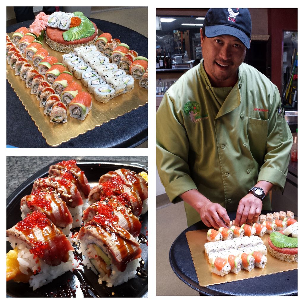 Owner Jeff Roberto making a sushi cake