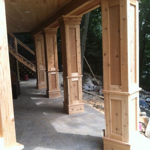 Cedar Wrapped Support Columns