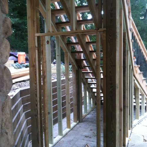 Upper deck stair enclosure