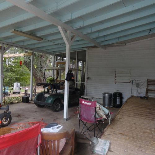 Before..... old carport and screened porch on a 19