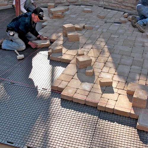 Masonry:  Interlocking pavers, tiles, stones and b