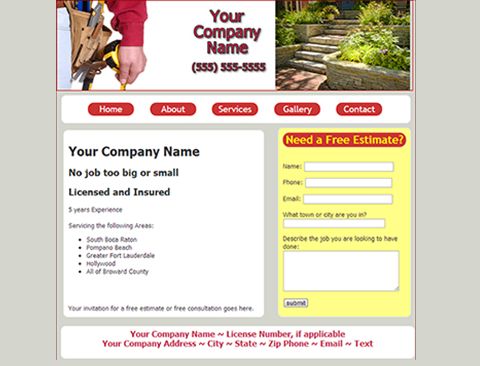 Landing Pages - Free Estimate Sign Ups Lists