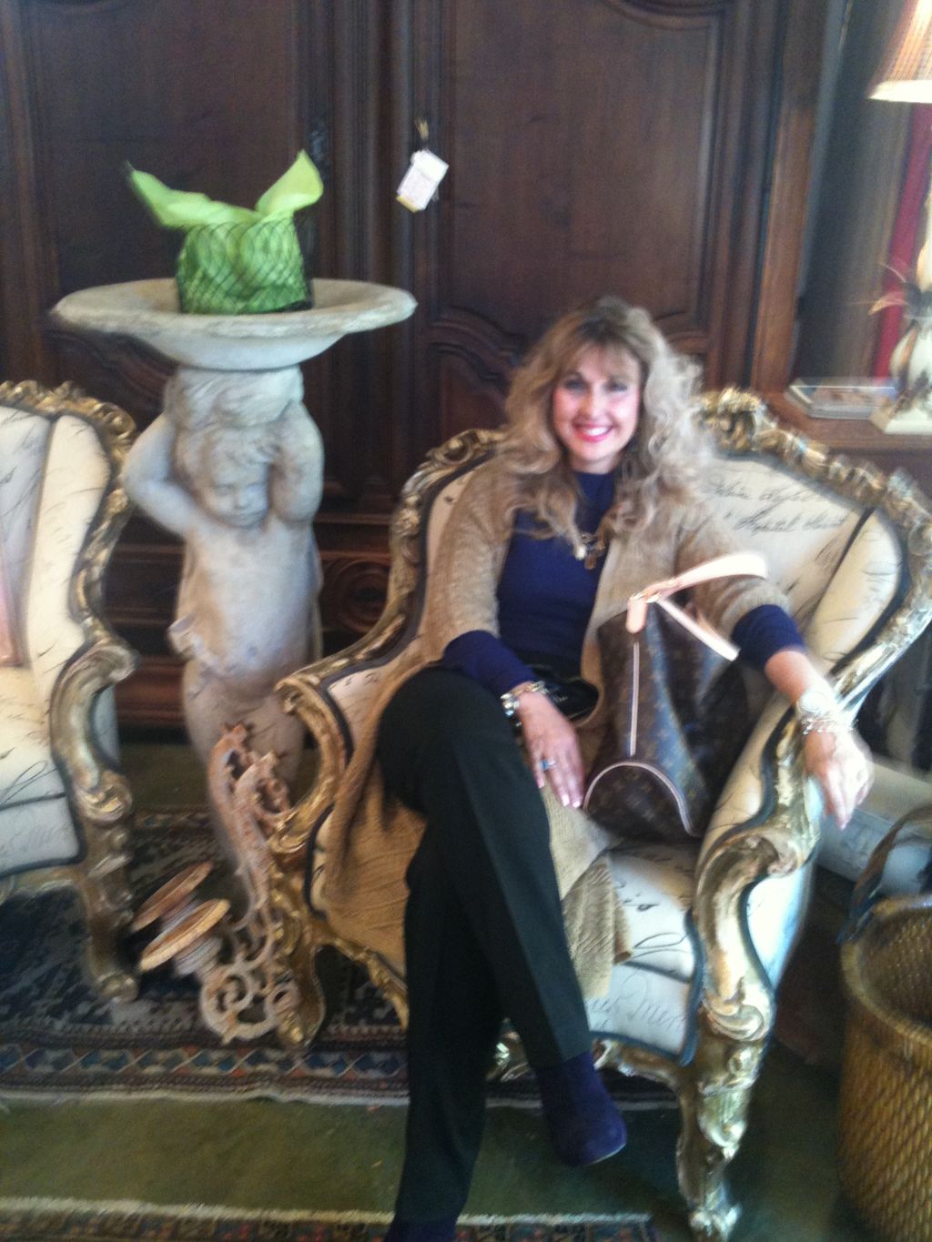 One of my happy clients in her French Louis XV cha