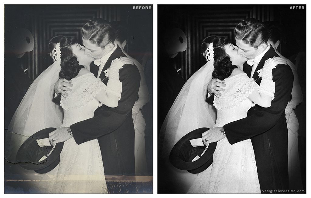 Black & White Wedding Photograph Restoration