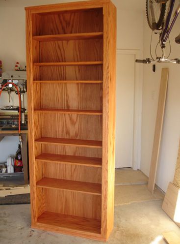 tall red oak bookcase