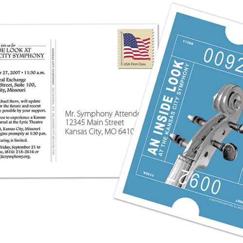 Kansas City Symphony | postcard invitation