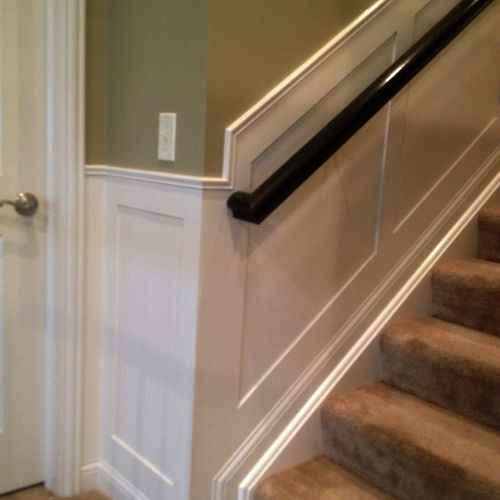 Custom board-and-batten wainscoting. Pic 2 of 4