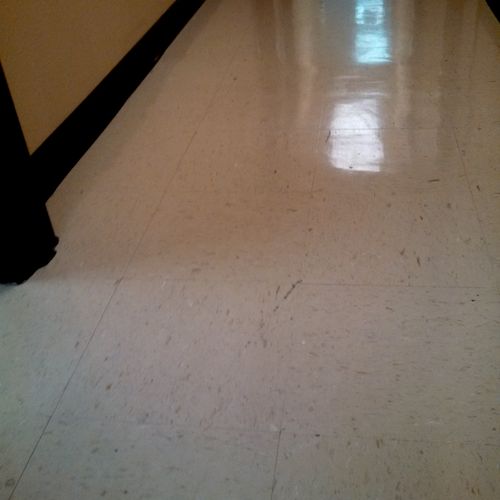 1 coat of wax on our existing clients floor..two m