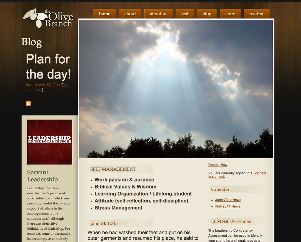 Sample website designed for a local church.