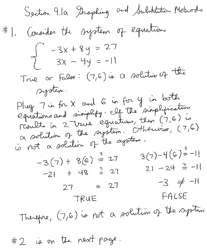Setting up and solving a system of equations (Coll