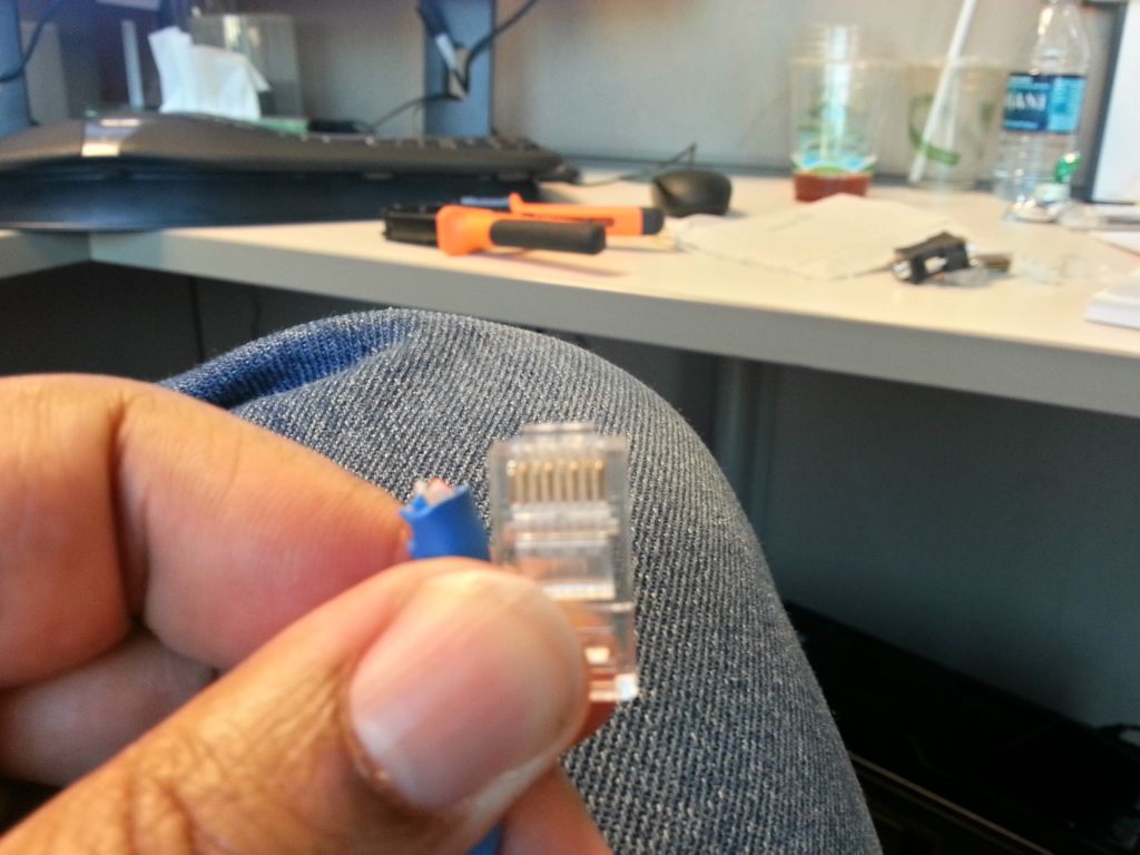 Getting ready to make a network cable