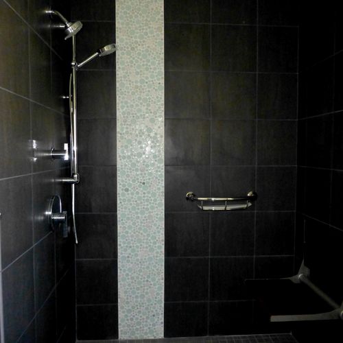 Custom tile work in showers