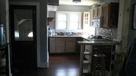 Kitchen remodel which included removing the wall s