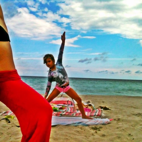 Kids Yoga. Training future world pro surfer, Valer