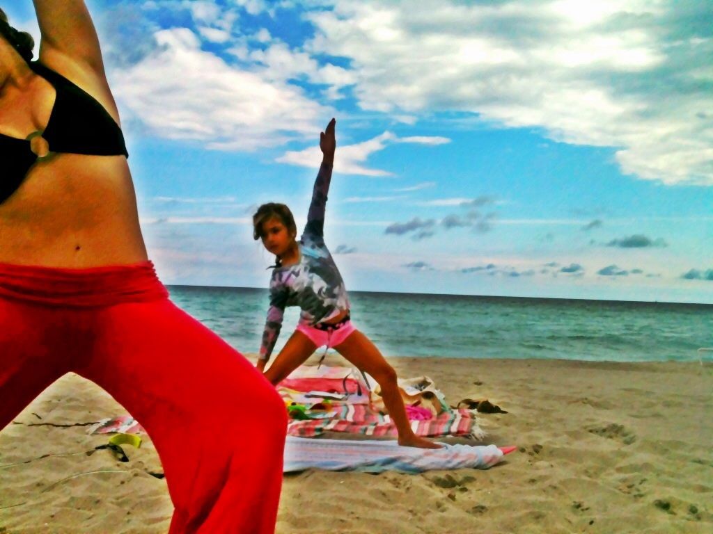 Kids Yoga. Training future world pro surfer, Valer