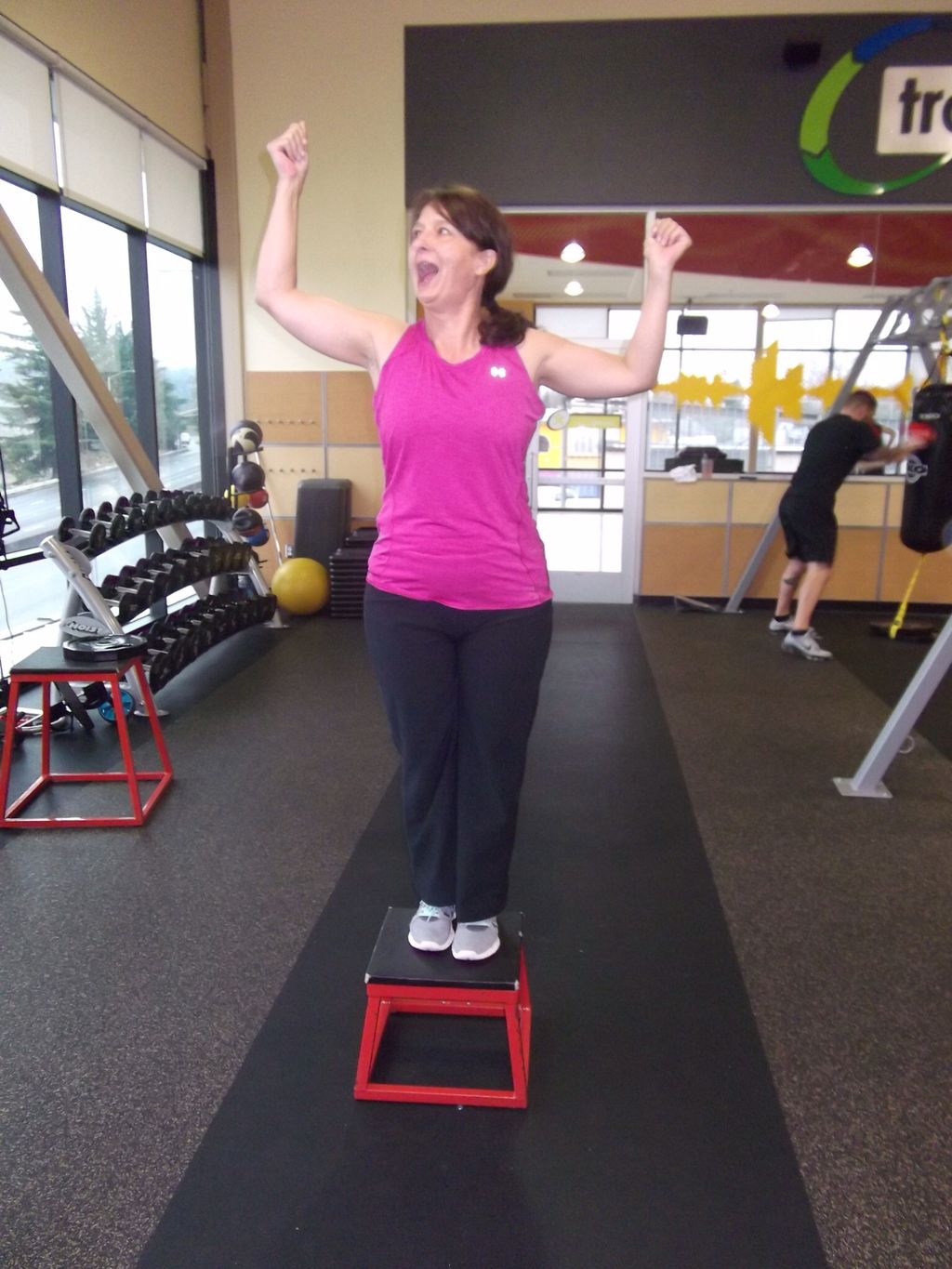 Norma finally mastered the box jump!