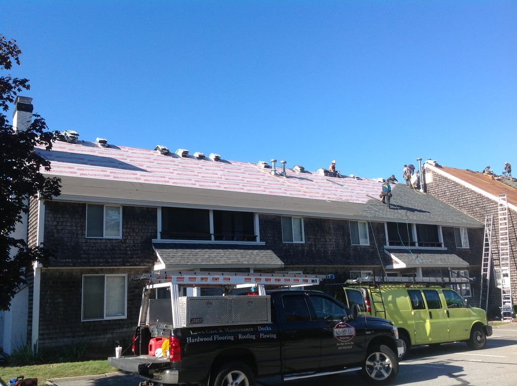 Just started shingling. Felt paper is down.