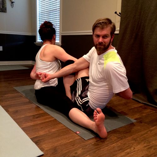 Couples yoga is so much fun!