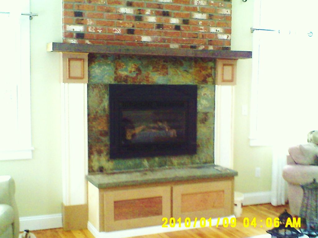 Gas fireplace with storage